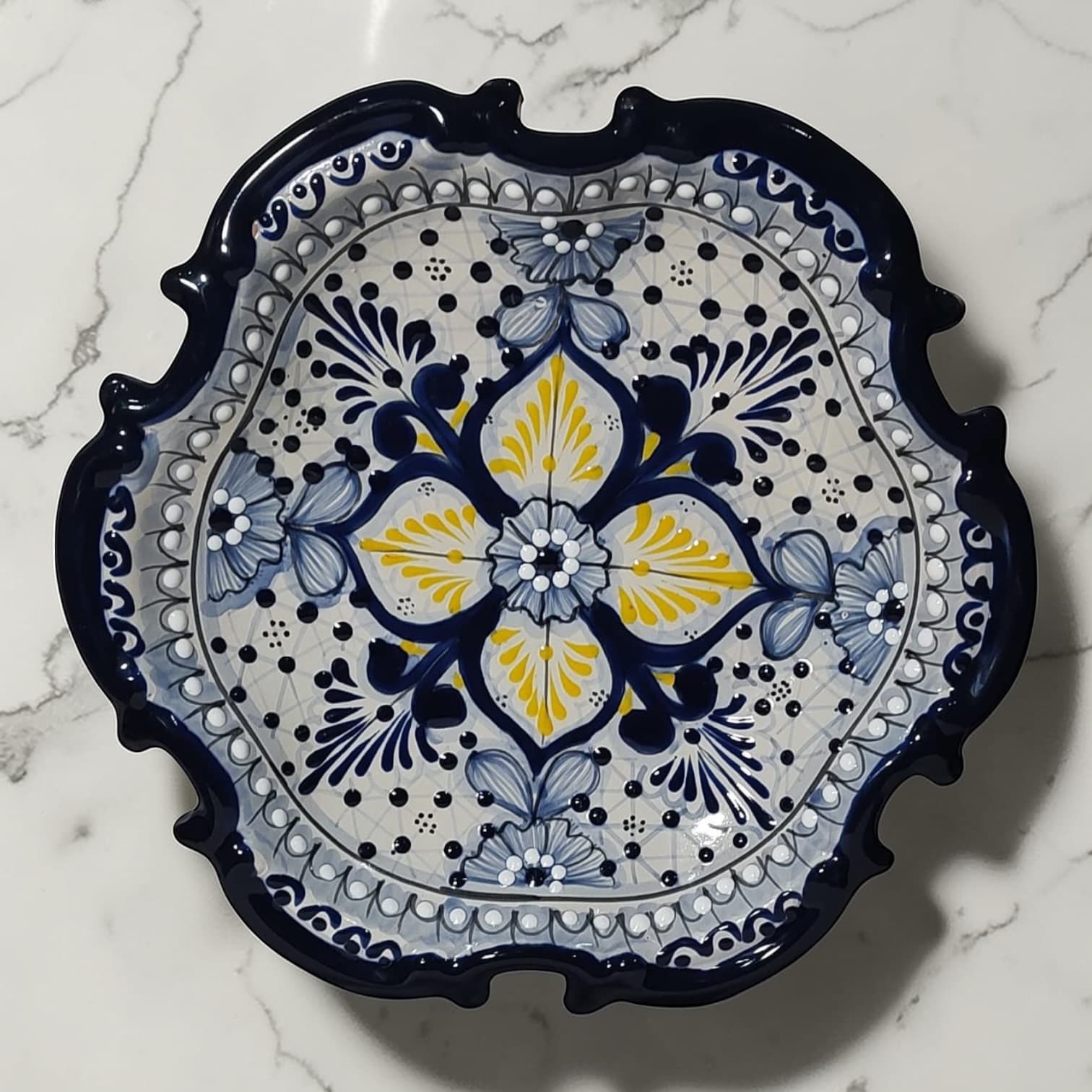 Plato Barroco — Azul y Amarillo