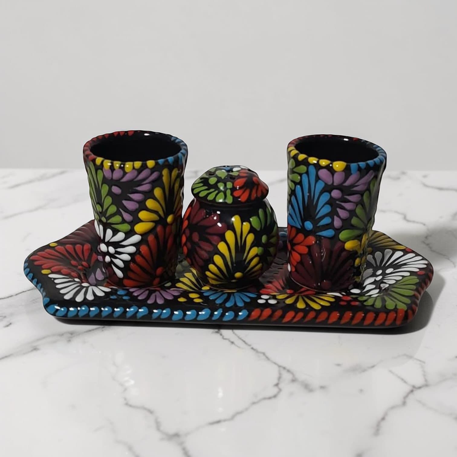 Set de Tequila — Negro Multicolor