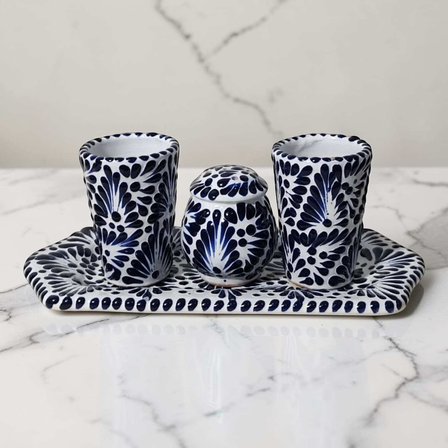 Set de Tequila — Azul y Blanco